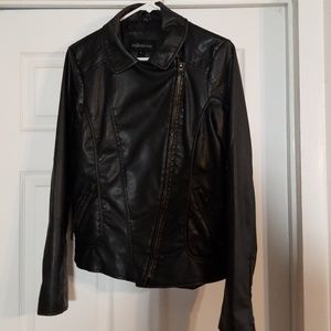 collezione faux leather biker jacket